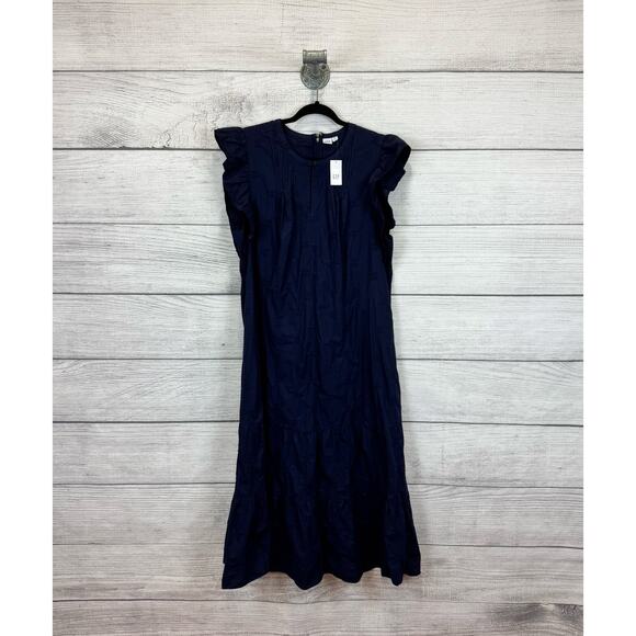 Gap Plus Size Navy Eyelet Flutter Sleeve Embroidered Dress Size 20 - Picture 1 of 8